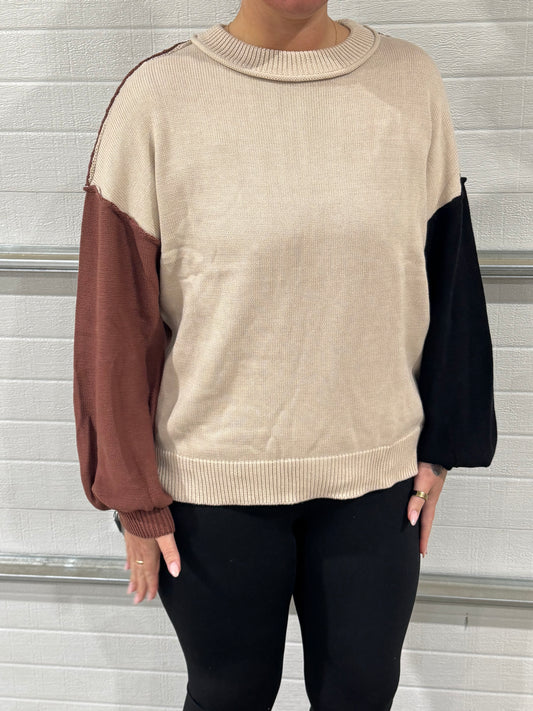 Casual Color Block Sweater