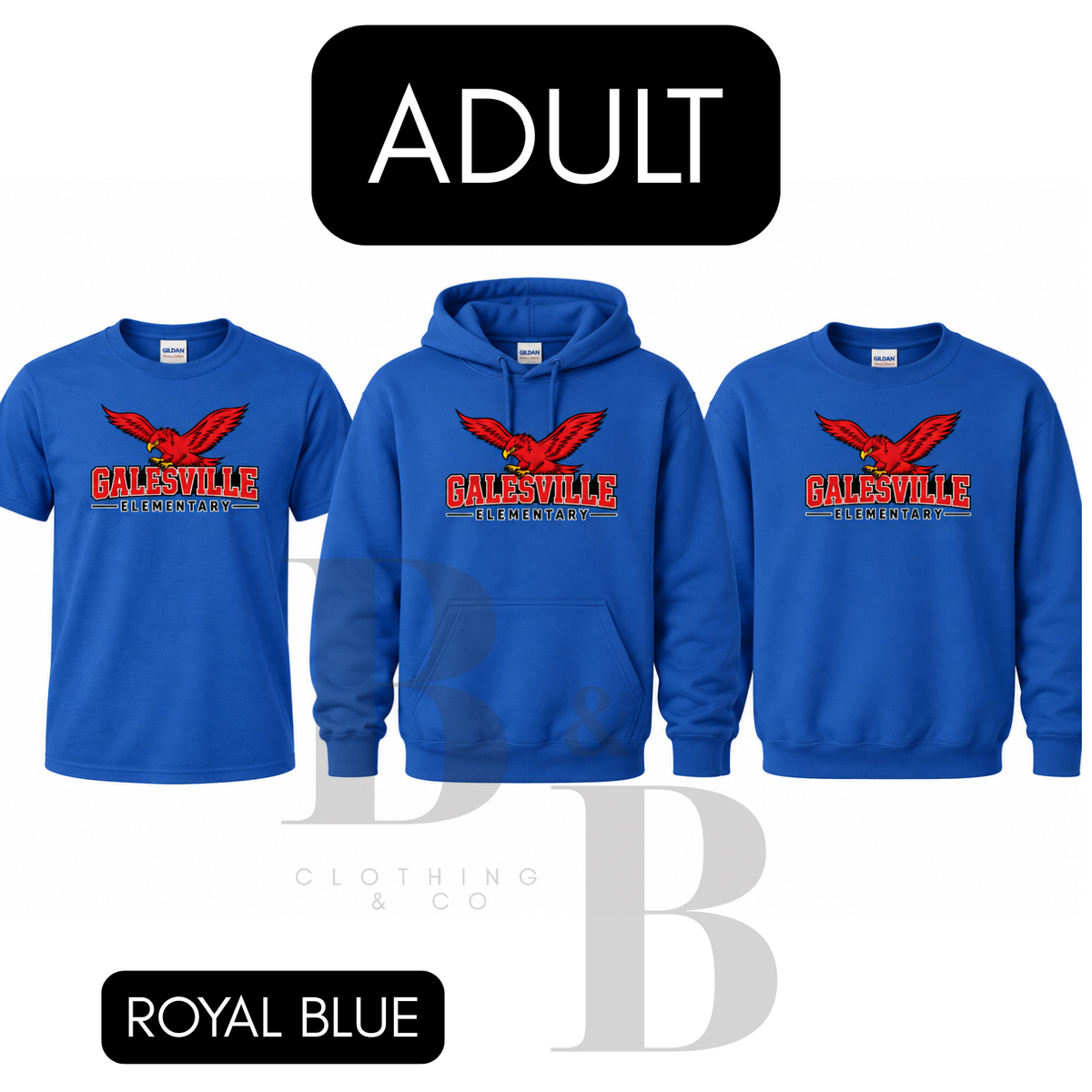 GE Red Adult Tee|Crew|Hoodie