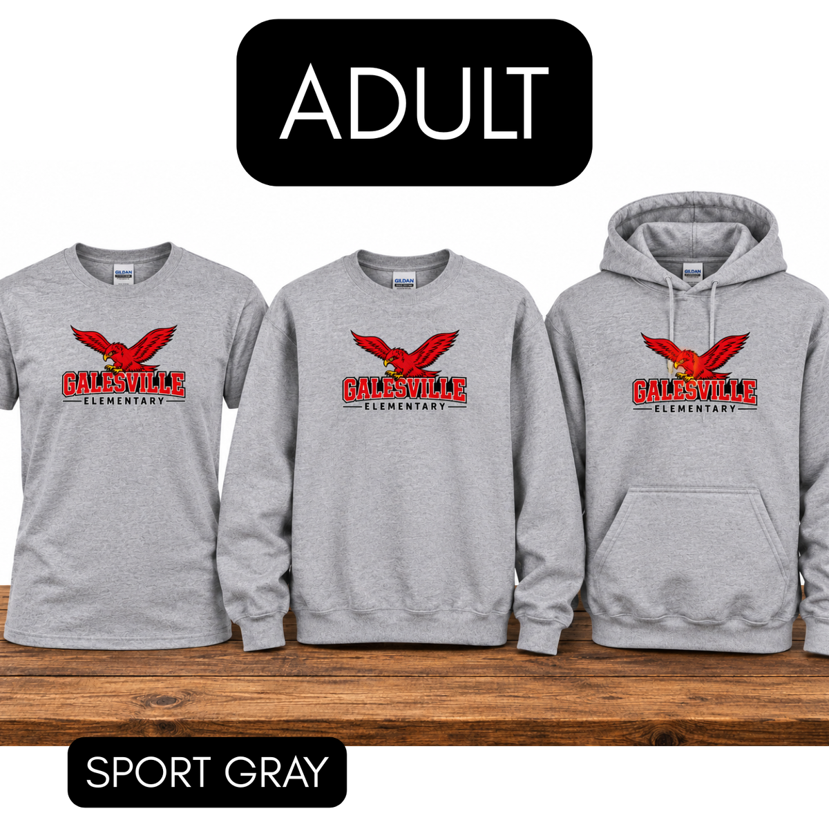 GE Red Adult Tee|Crew|Hoodie