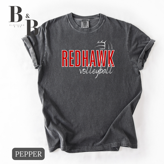 Redhawk Volleyball on "Pepper" Comfort Colors