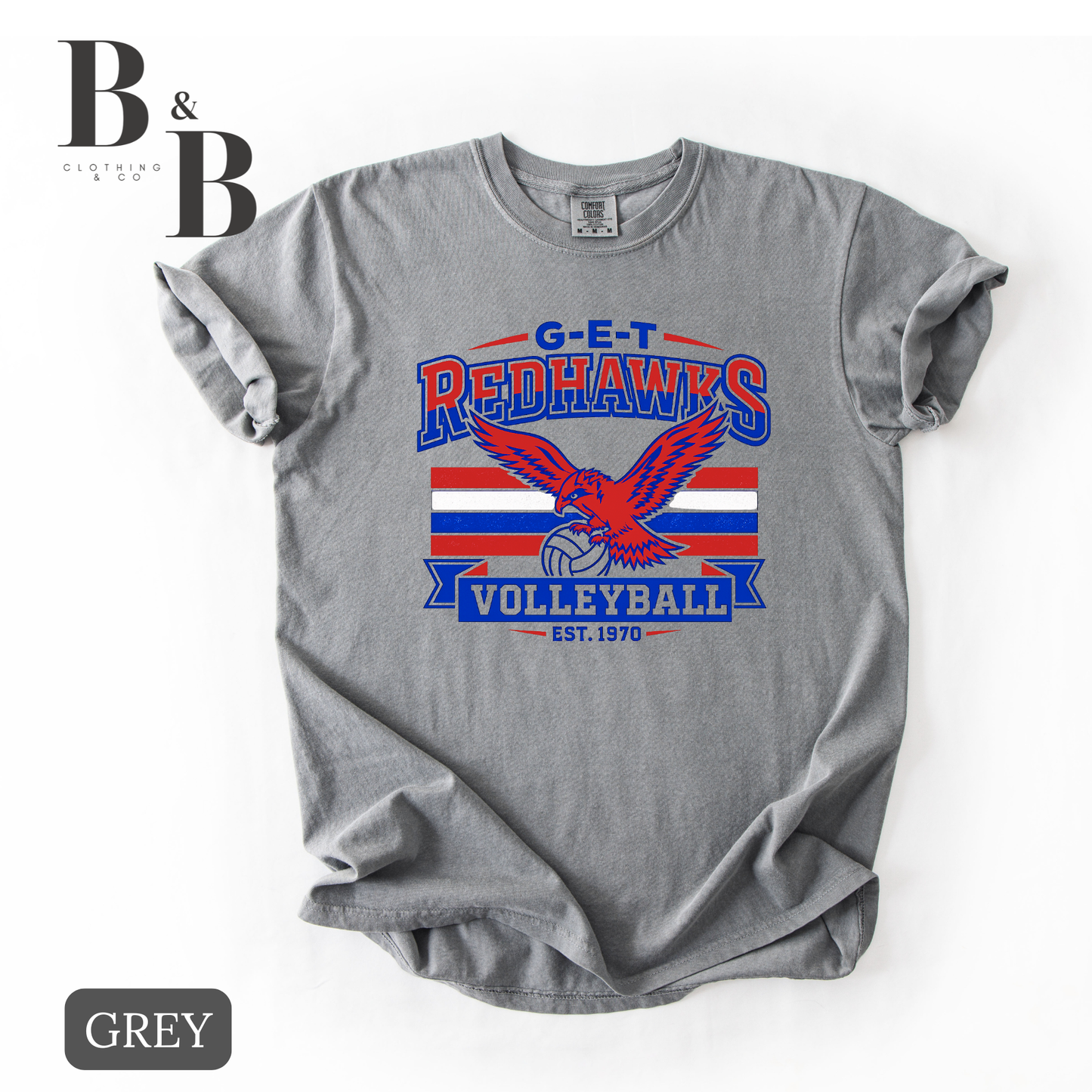 #1 G-E-T Volleyball Retro on "Grey" Comfort Colors