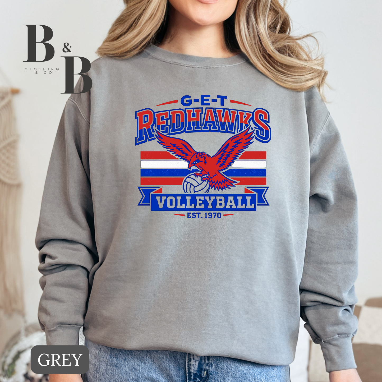 #1 G-E-T Volleyball Retro on "Grey" Comfort Colors