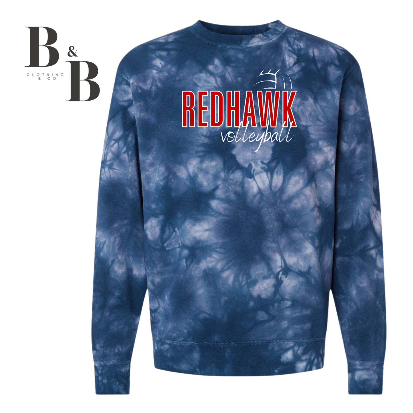 #3 Redhawk Volleyball Tie Dye Crewnecks|Hoodies