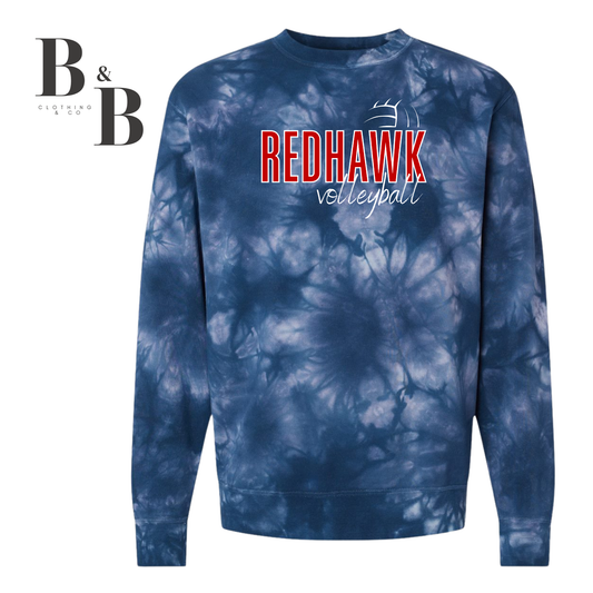 #3 Redhawk Volleyball Tie Dye Crewnecks|Hoodies