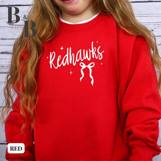 Redhawks Sparkle + Bow Crewnecks Youth