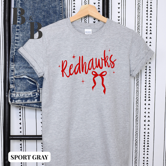 Redhawks Sparkle + Bow Tee