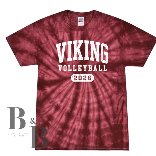 VIKING Fall Sports 2026 Tie Dye Tee- Volleyball|Football|Cross Country
