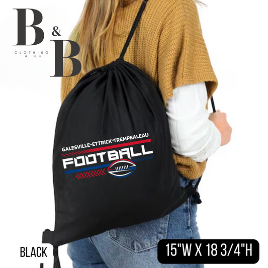 G-E-T Football Drawstring Backpack