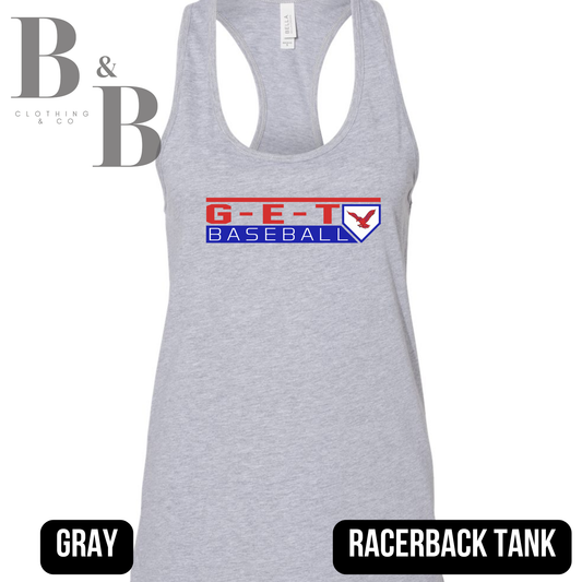 G-E-T Baseball 1 Womens Racerback Tank