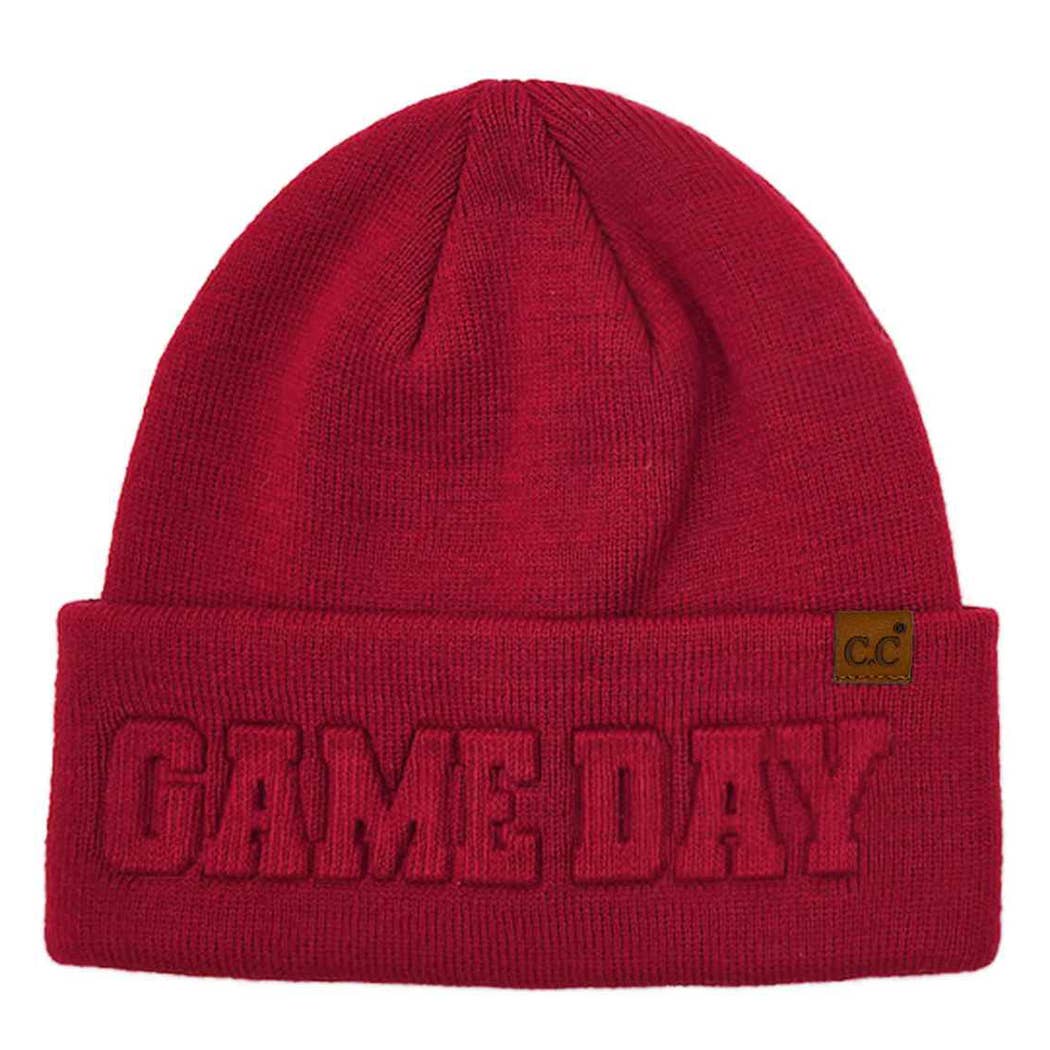 GAME DAY Embossed Lettering Cuff Beanie