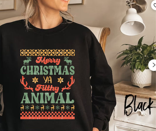 Merry Christmas Ya Filthy Animal Color