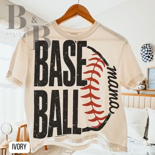 Baseball Mama Boxy Cropped Tee