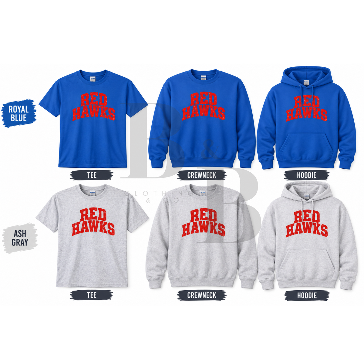 Red Hawks YOUTH Tee|Crew|Hoodie
