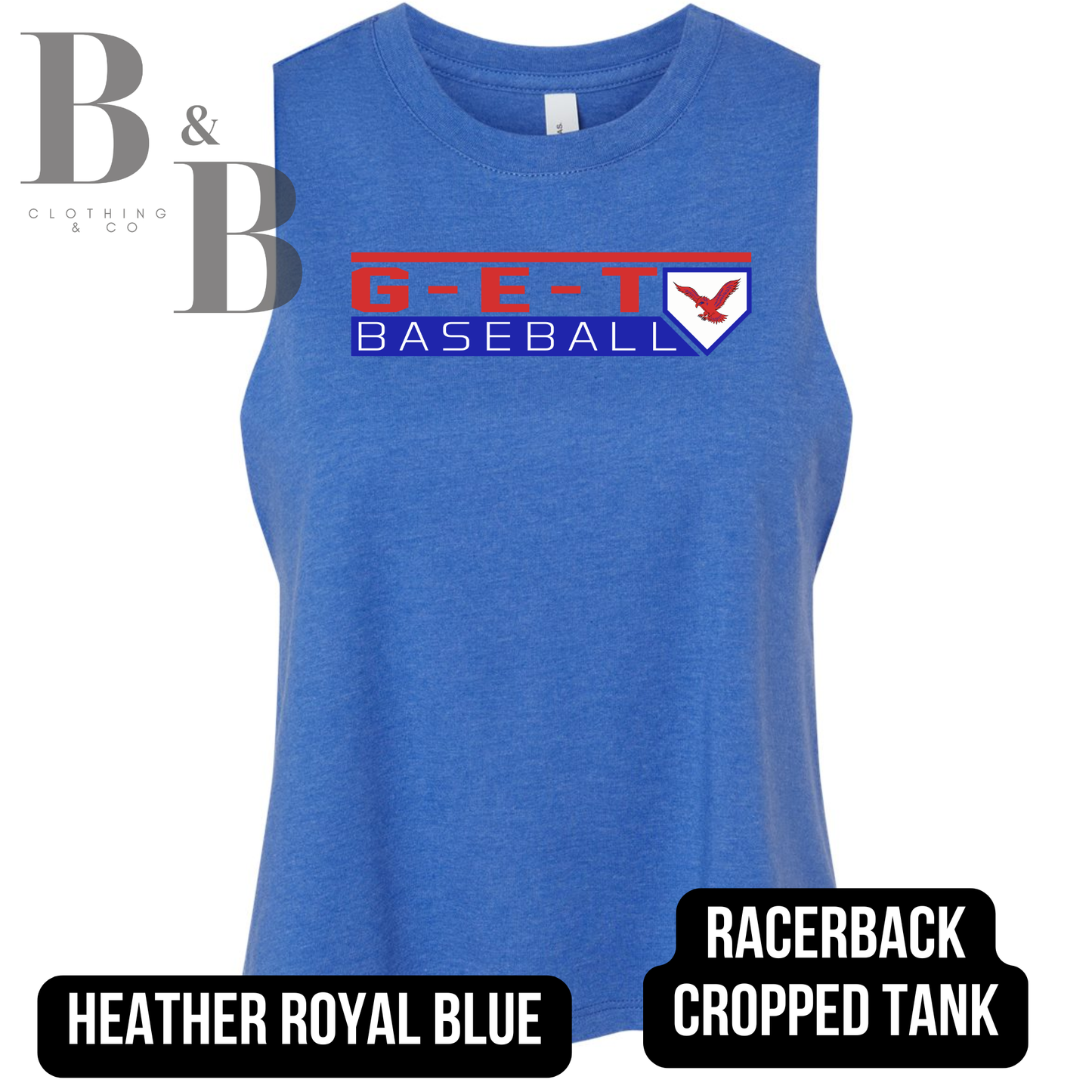 G-E-T Baseball 1 Womens Racerback Tank Cropped