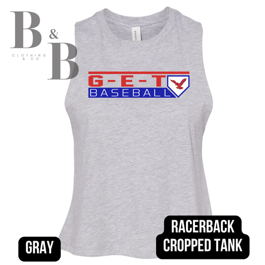 G-E-T Baseball 1 Womens Racerback Tank Cropped