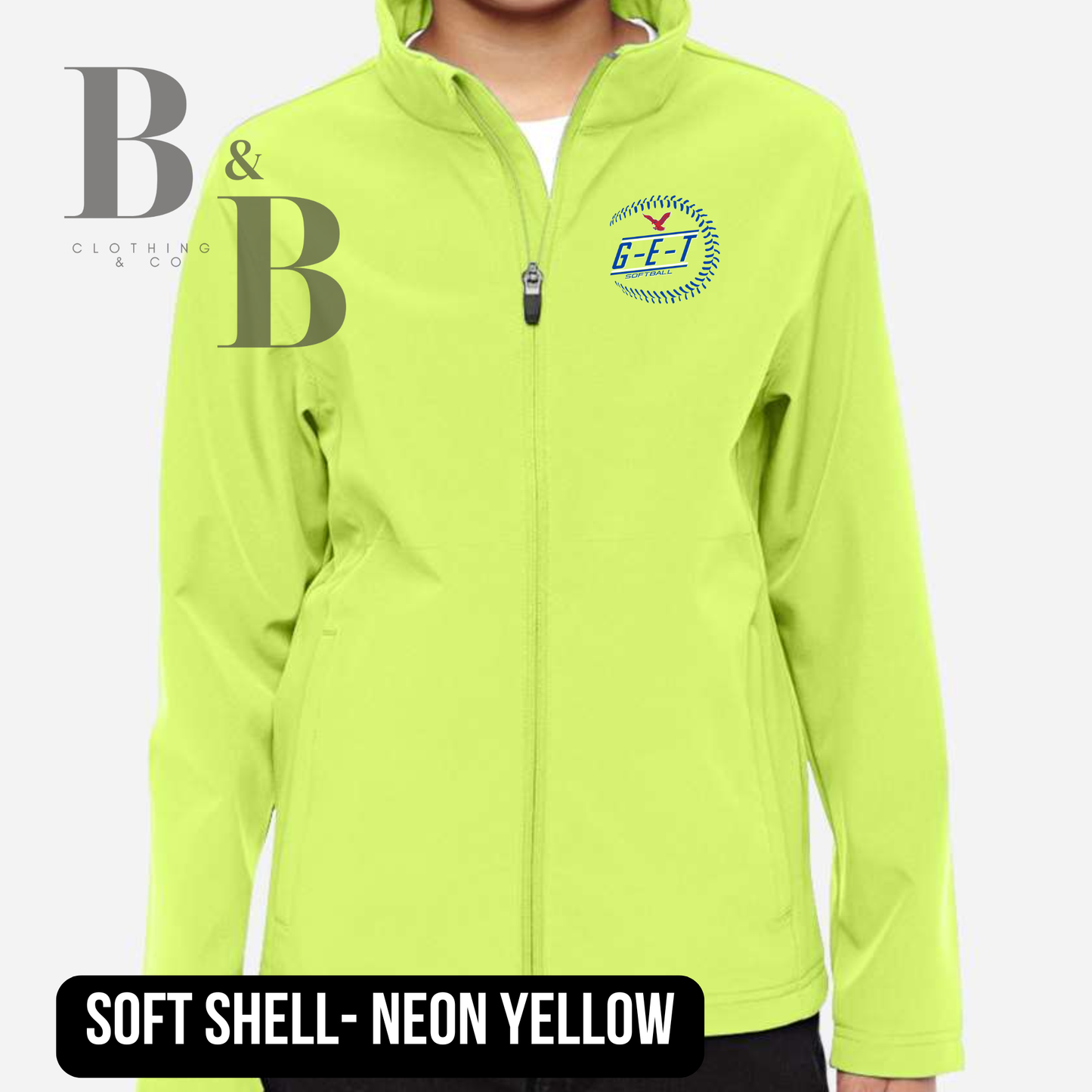 G-E-T Softball/Baseball Softshell Zip Up Jackets- Youth