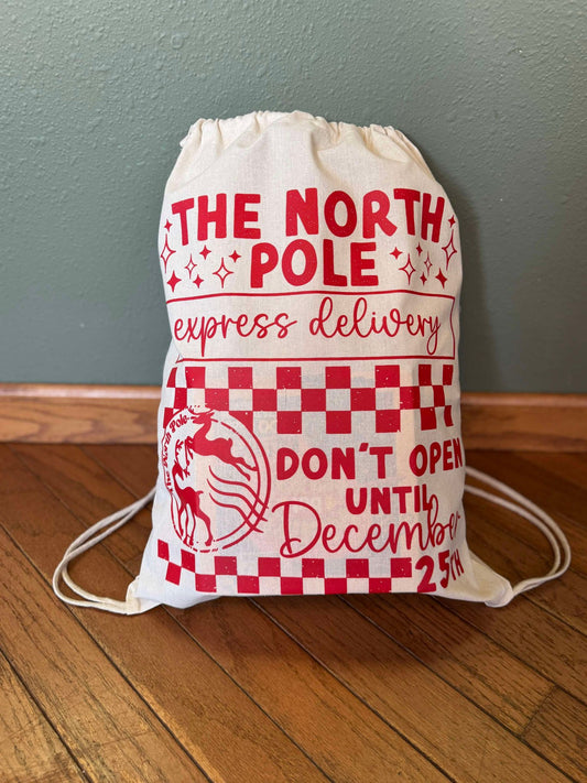North Pole Canvas Sack