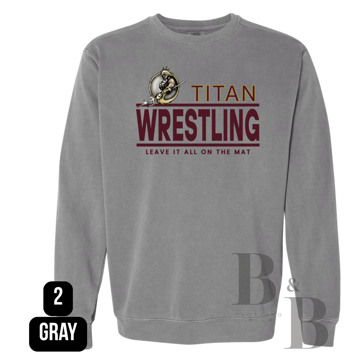 Titan Wrestling Adult Comfort Color Crewneck Sweatshirts