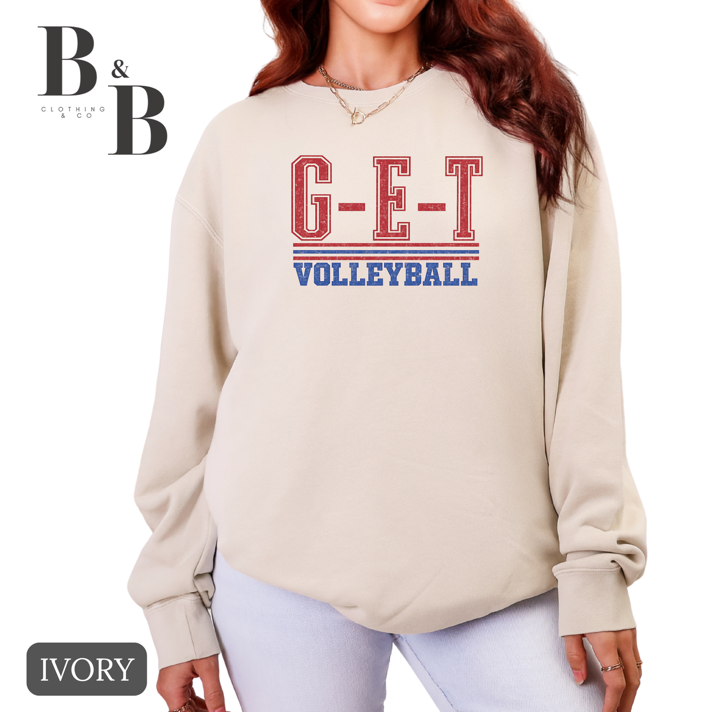 #2 G-E-T VolleybalL on "Ivory" Comfort Colors