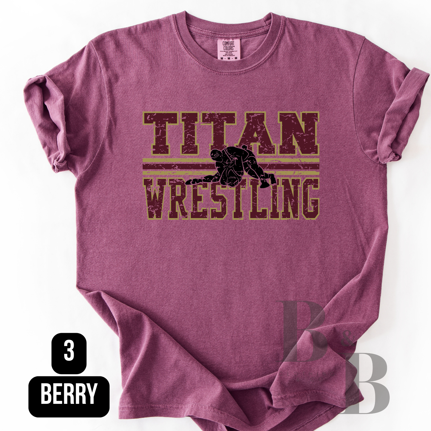 Titan Wrestling Adult Comfort Color Tees