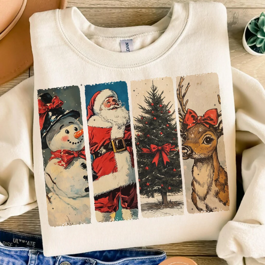 Vintage Santa Snowman Tree Deer