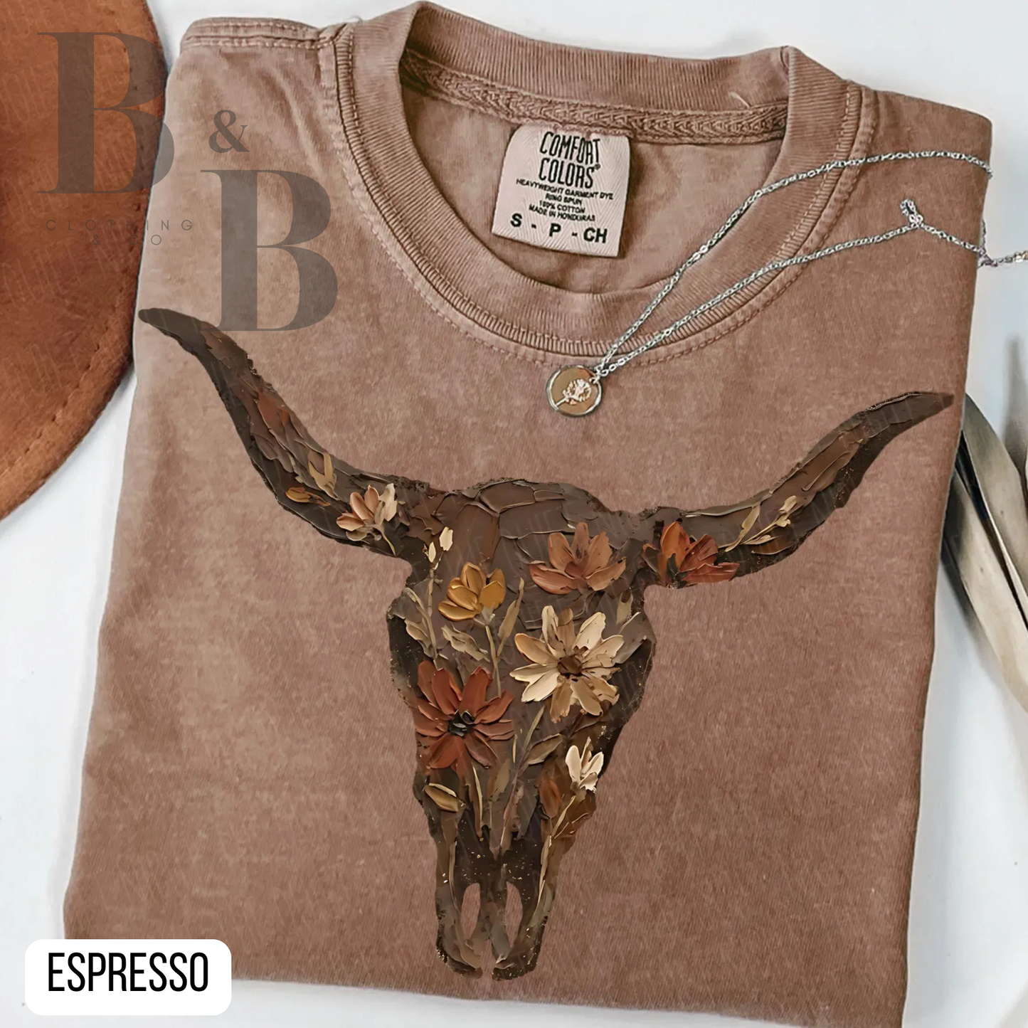 Floral Western Cow CC Tee