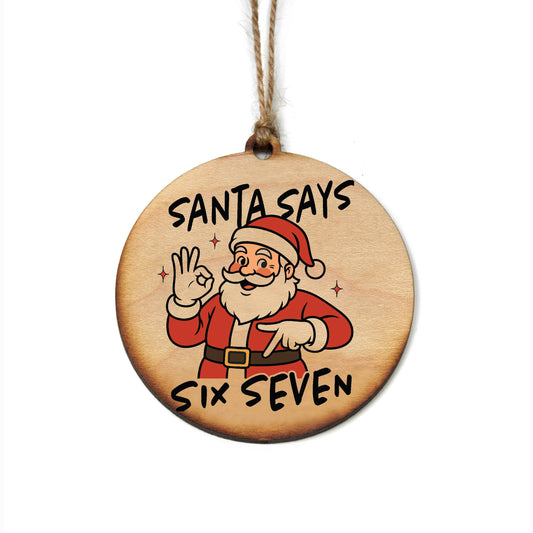 67 Santa Wooden Ornament