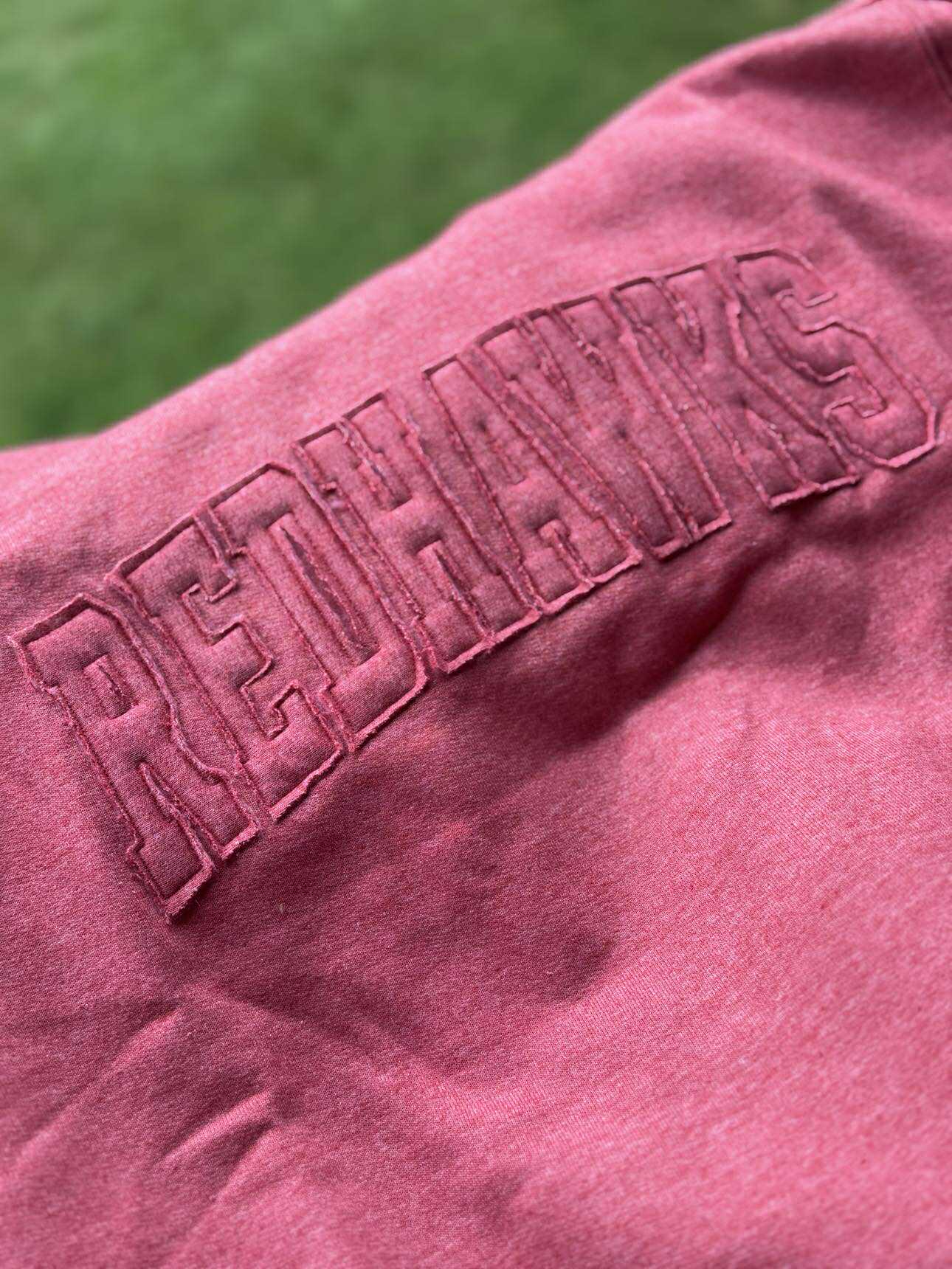 Tone On Tone Stitched Redhawks Crewneck