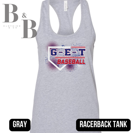 G-E-T Baseball 2 Womens Racerback Tank