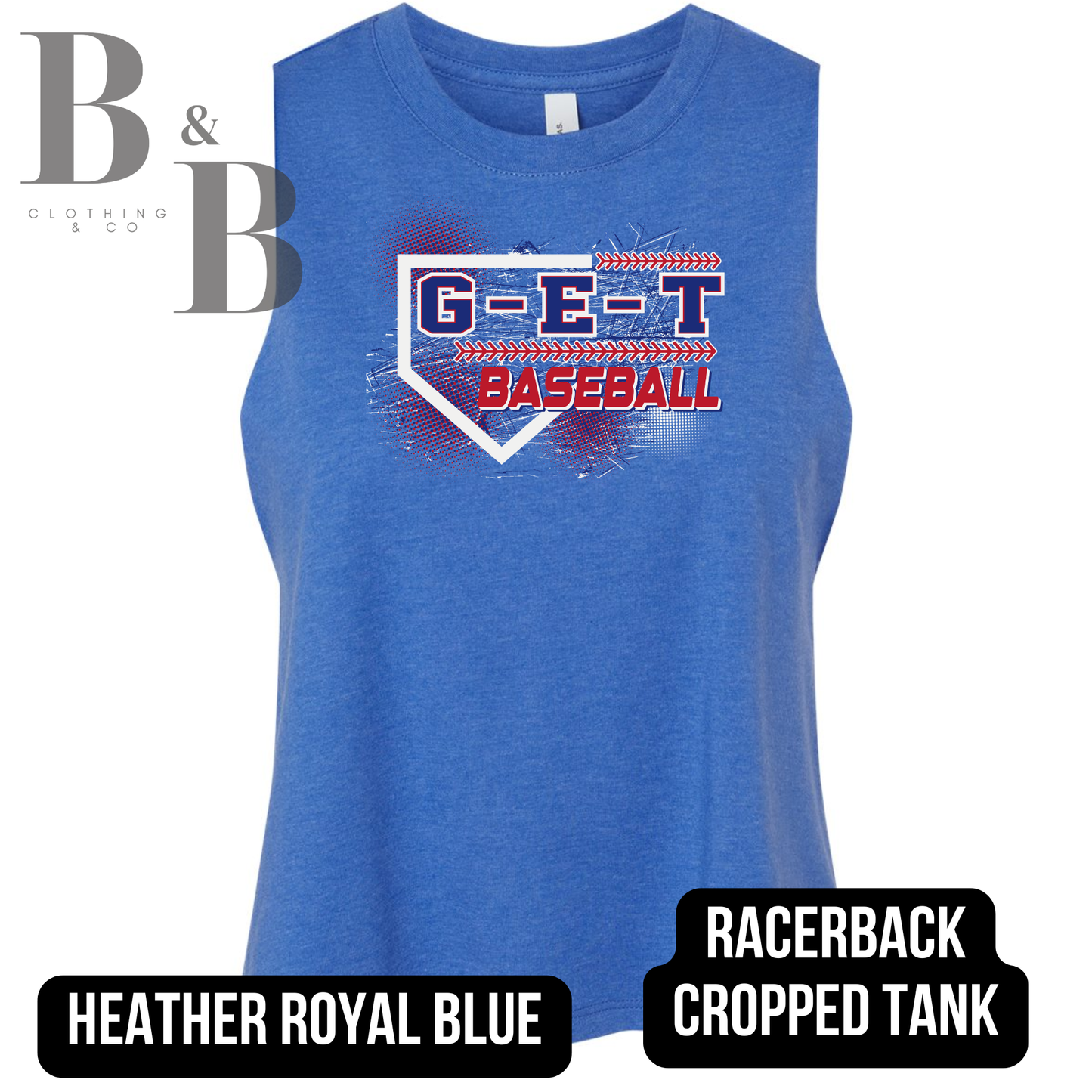 G-E-T Baseball 2 Womens Racerback Tank Cropped