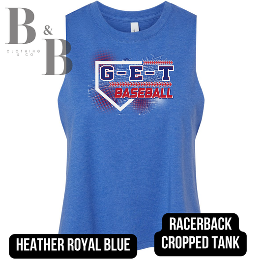 G-E-T Baseball 2 Womens Racerback Tank Cropped
