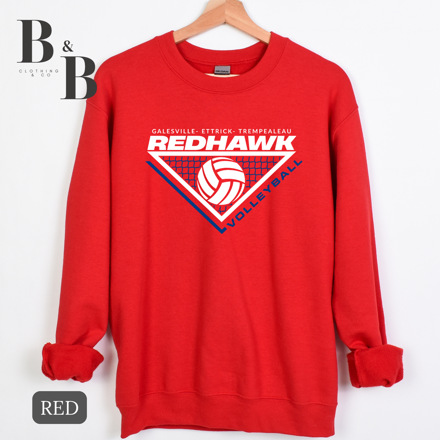 Gale-Ettrick-Tremp Redhawk Volleyball Tee/Crewneck/Hoodie