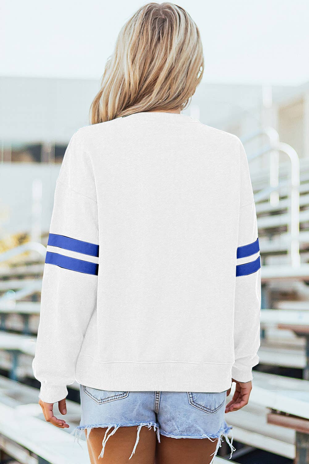 Varsity Striped Detail Drop Shoulder Oversized Sweatshirt