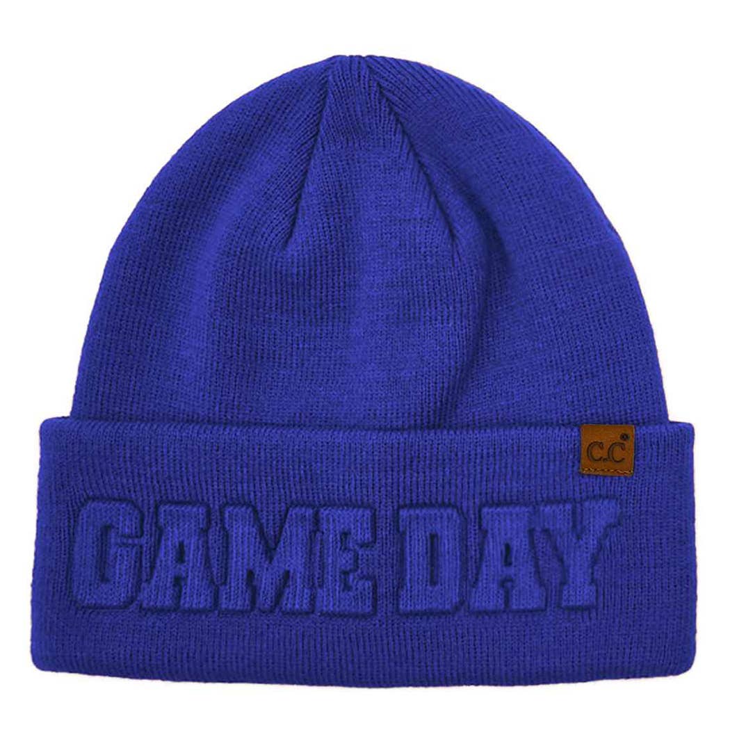 GAME DAY Embossed Lettering Cuff Beanie