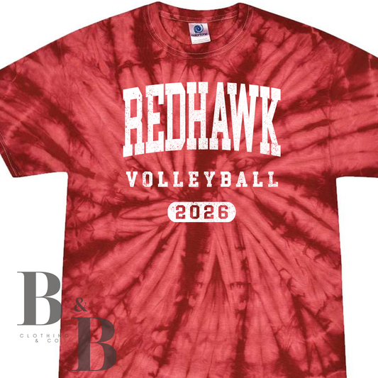 REDHAWKS Fall Sports 2026 Tie Dye Tee- Volleyball|Football|Cross Country