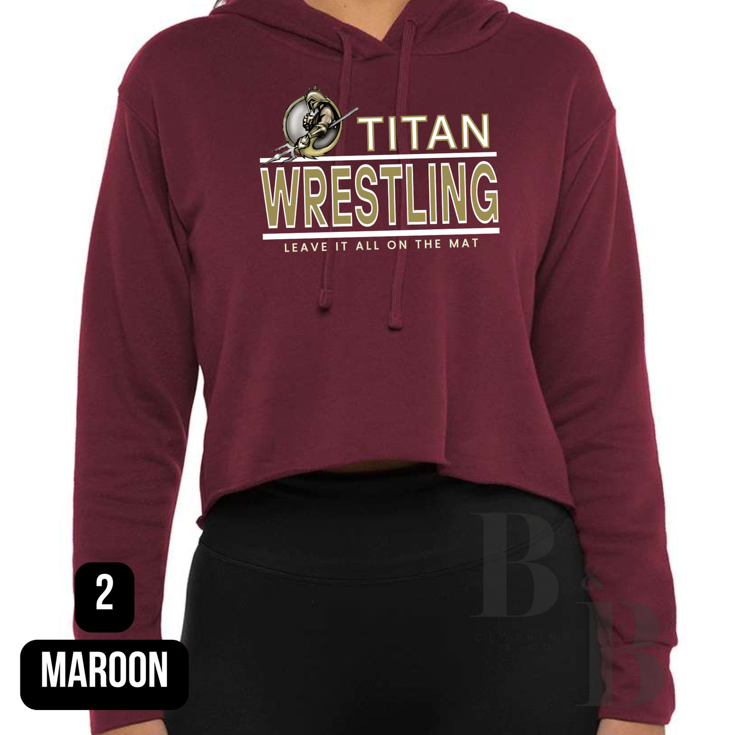 Titan Wrestling Womens Cropped Hooded Sweatshirt