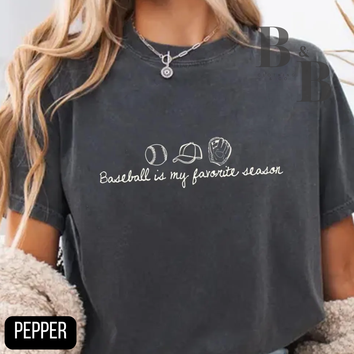 Baseball Is My Favorite Season Comfort Color Tee