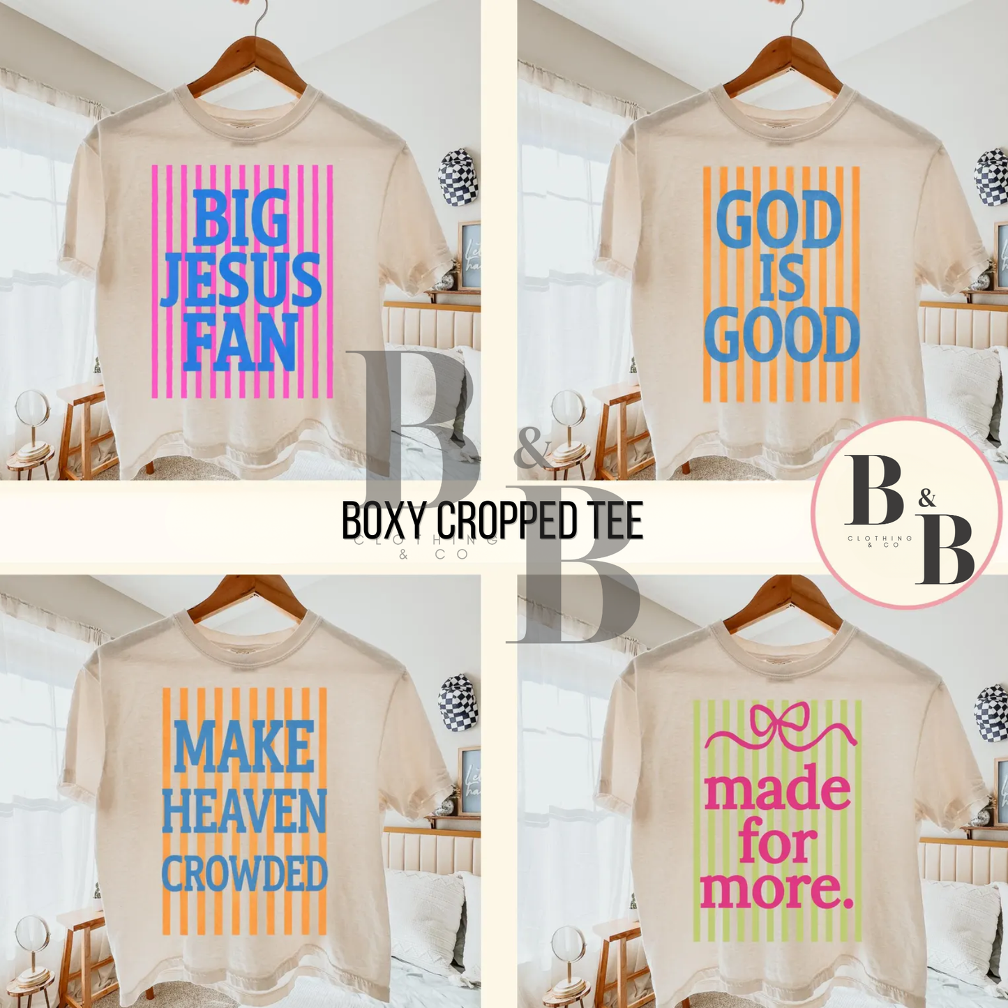 Big Jesus Fan|God Is Good|Make Heaven Crowded|Made For More Tee's