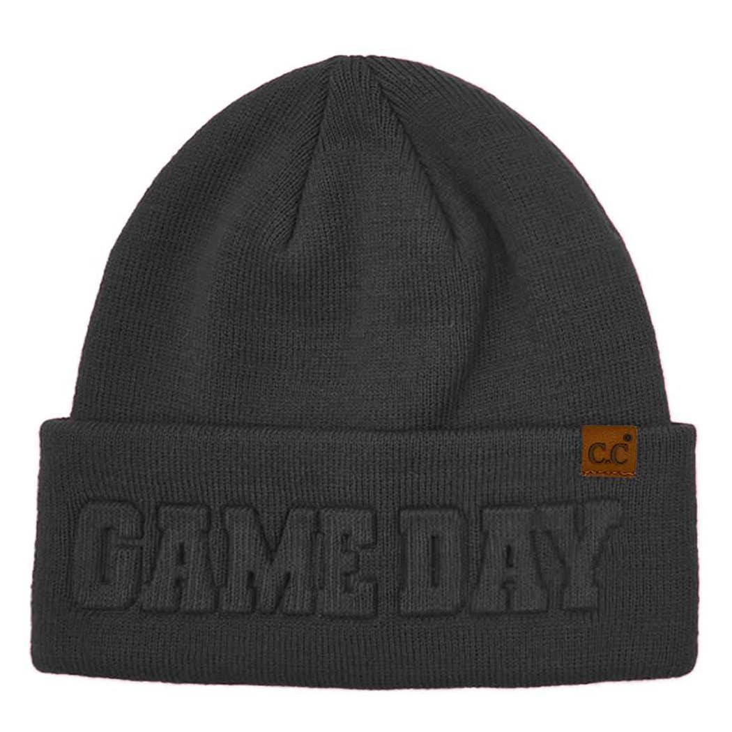 GAME DAY Embossed Lettering Cuff Beanie