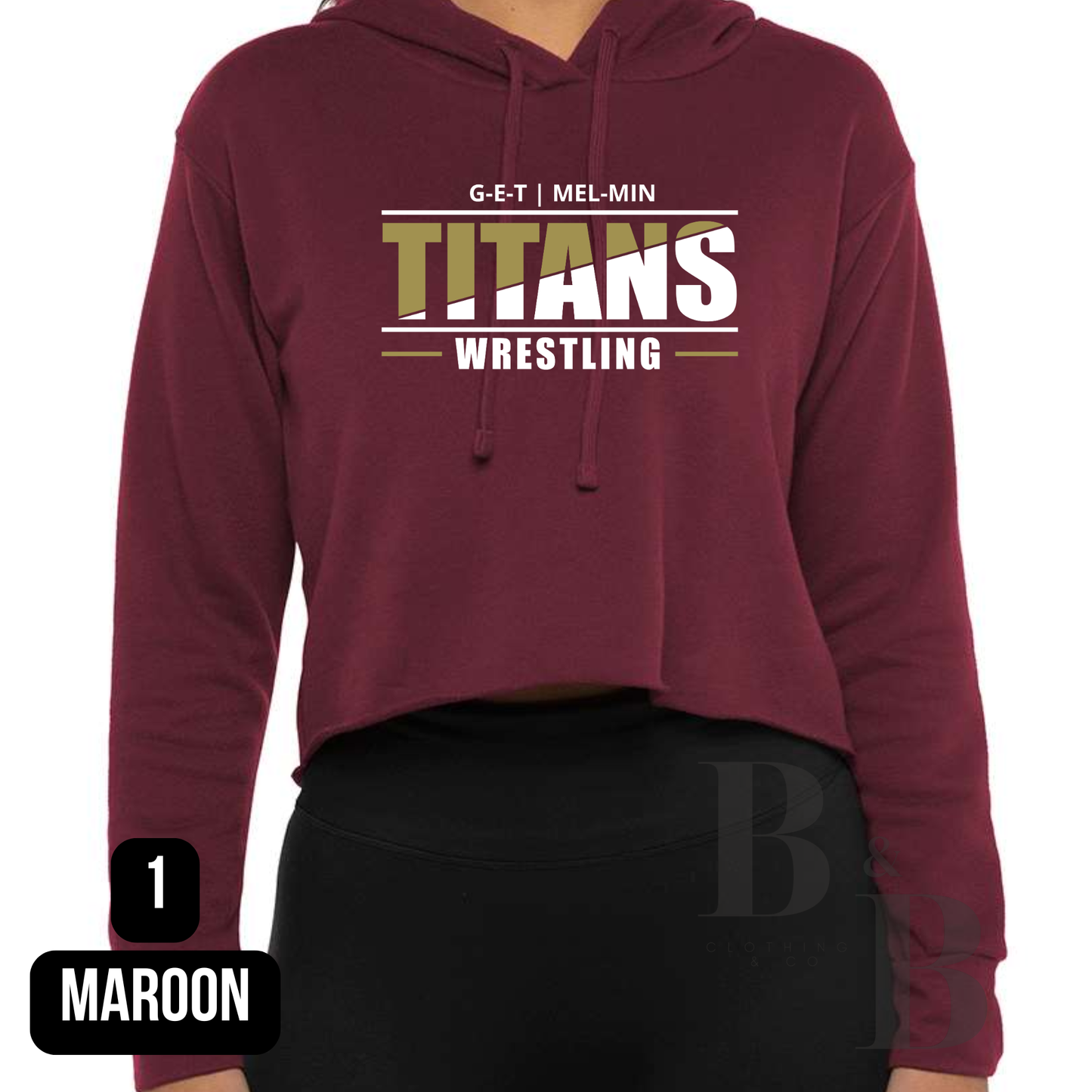 Titan Wrestling Womens Cropped Hooded Sweatshirt