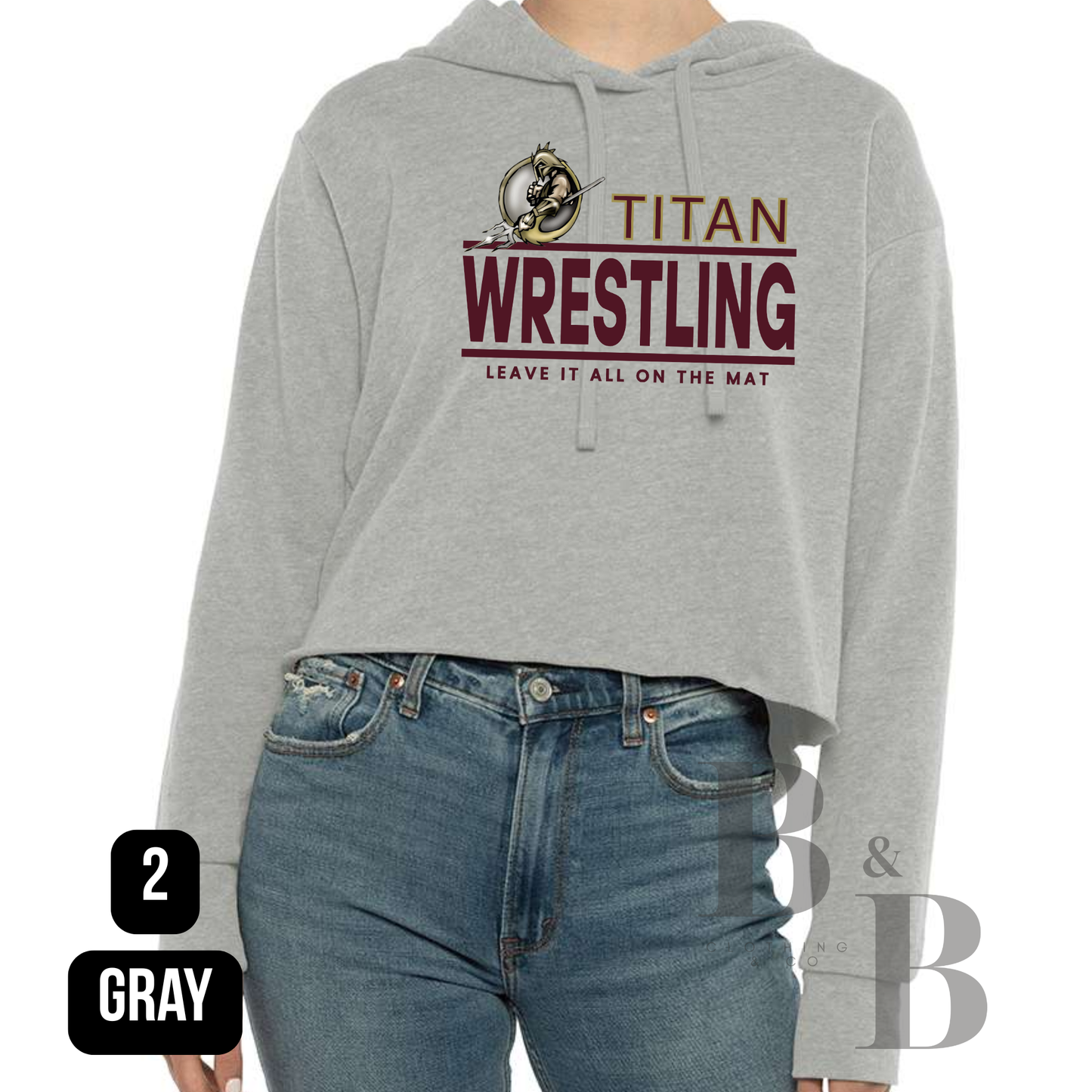 Titan Wrestling Womens Cropped Hooded Sweatshirt