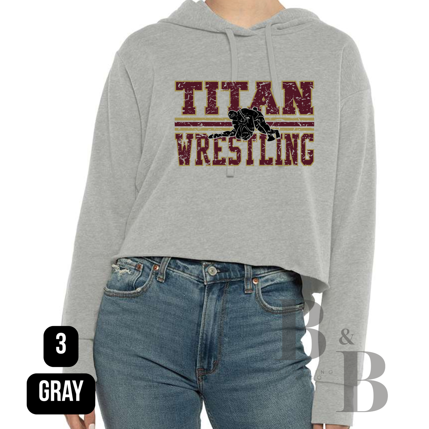 Titan Wrestling Womens Cropped Hooded Sweatshirt