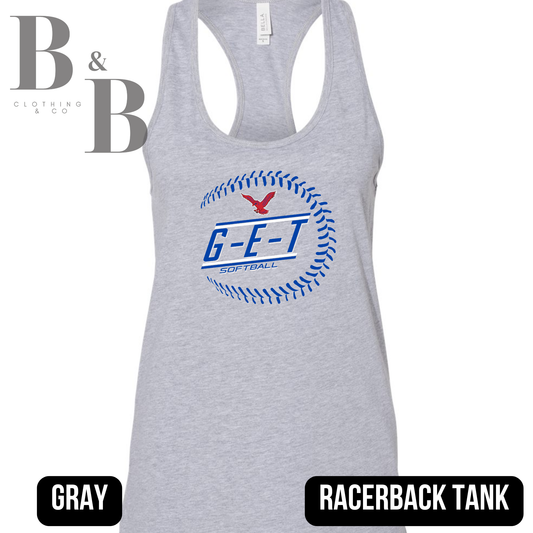 G-E-T Softball 1 Womens Racerback Tank