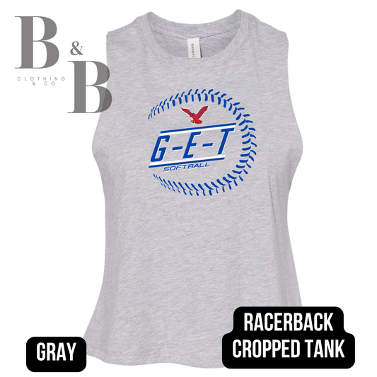 G-E-T Softball 1 Womens Racerback Tank Cropped