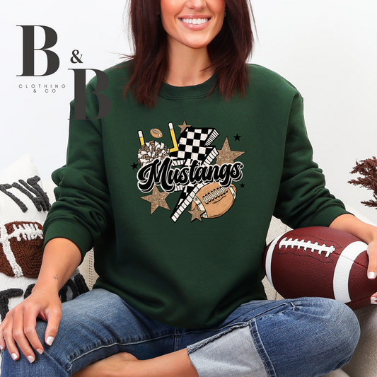 Football- Mustangs/Vikings/Wildcats Sweatshirts
