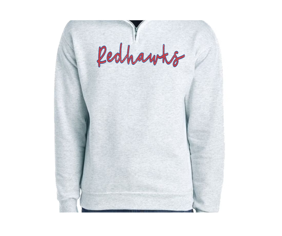 Redhawks Script Red & Blue Quarter Zip