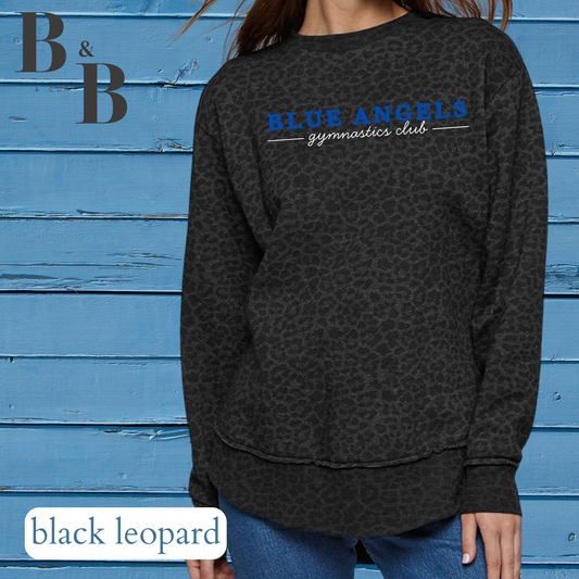 Blue Angels Women's Comfy Fleece- Black Leopard