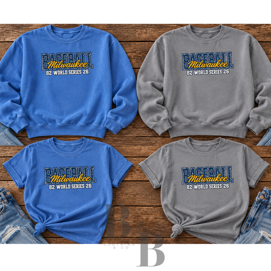 Milwaukee Baseball WS Flo Blue|Gray Comfort Colors