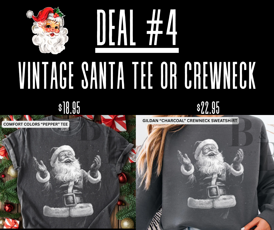 Vintage Santa Tee/Crewneck