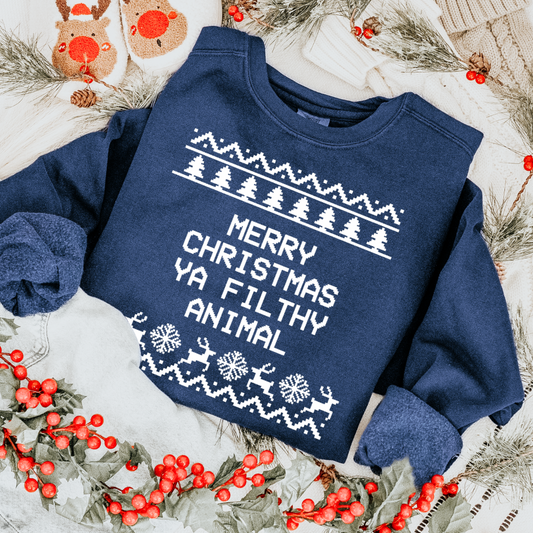 Merry Christmas Ya Filthy Animal White